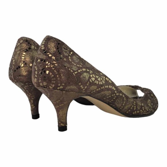 AUTHENTIC VINTAGE BALENCIAGA Women's Leather and Lace 60MM Kitten Heeled Pump - Picture 7 of 15